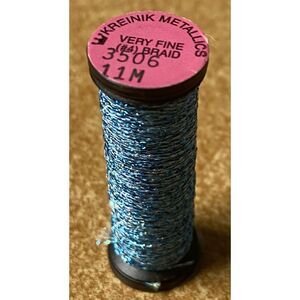 Kreinik #4 Very Fine Braid Metallic Thread - 11m - 3506 Blue Samba